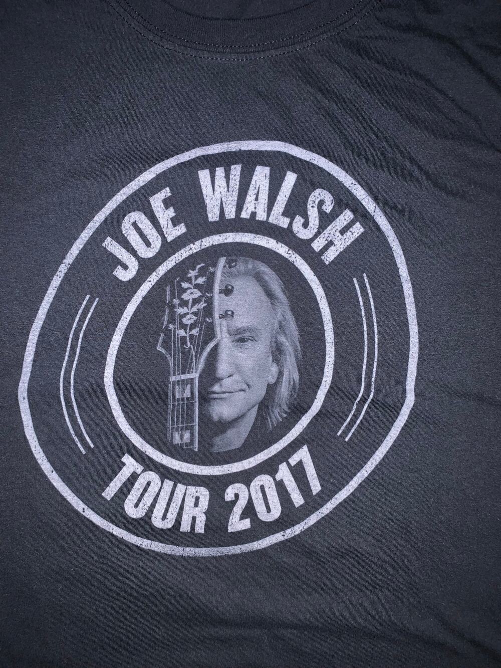 Joe Walsh Tour 2017 T Shirt Black Double Sided Concert Eagles Rock Band Tee S
